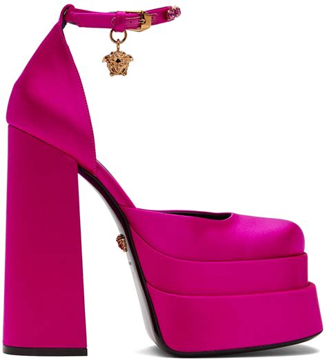 versace hot pink heels|versace platform heels price.